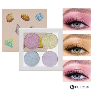 INSFANYs 4-Grid Mashed Potato Eyeshadow Waterproof Long Lasting High-disc Crystal Color-change Embellishment Brightens And Dazzles Eye Makeup 【elle20181_th】