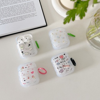 【พร้อมส่ง】เคสหูฟัง ซิลิโคนนิ่ม แบบใส ลายการ์ตูน สําหรับ Airpods 1 2 3 Pro Pro 2