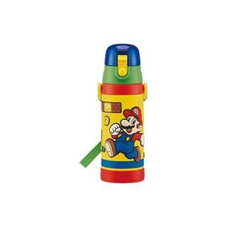 Skater Kids Stainless Steel Straight Drink 3D Water Bottle for Kids 480ml Super Mario Boy SDPV5-A