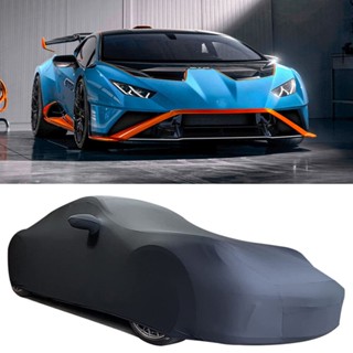 Lantop ผ้าคลุมรถยนต์ ผ้าซาติน ยืดหยุ่น กันฝุ่น ระบายอากาศ สําหรับ 2015-22 Lamborghini Huracan