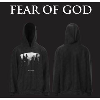 เสื้อกันหนาว มีฮู้ด พิมพ์ลายป่าเงียบ FEAR OF GOD Worn Wash VINTAGE แฟชั่นสําหรับผู้ชาย และผู้หญิง