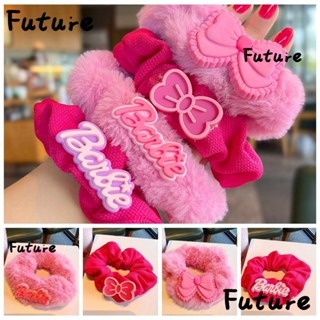 Future ที่คาดผมหางม้า ผ้ากํามะหยี่ สีชมพู ทนทาน สําหรับตุ๊กตาบาร์บี้