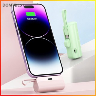 ❤ Domybest พาวเวอร์แบงก์ 5000mAh ขนาดเล็ก แบบพกพา สําหรับ iPhone Xiaomi Samsung Huawei