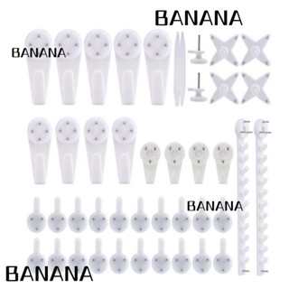 Banana1 ตะขอแขวนรูปภาพ พลาสติก สีขาว ไม่มีกรอบรูป 42 ชิ้น