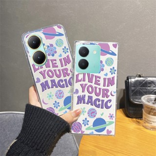 เคสโทรศัพท์มือถือ TPU นิ่ม แบบใส ปิดด้านหลัง ลายตารางหมากรุกภาษาอังกฤษ สําหรับ VIVO Y27 Y78 Y77 Y76 Y36 Y35 Y22 Y22S Y16 Y02T Y02A Y02 V27 V27E V25 Pro V25E V23 V23E 4G 5G