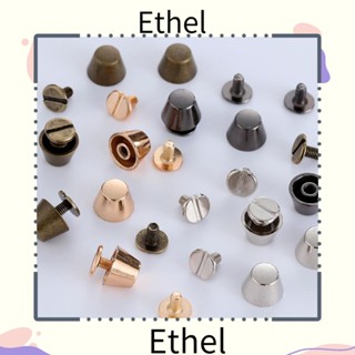 Ethel1 หมุดย้ํา ทรงกลม ขนาด 10 12 มม. สไตล์พังก์ สําหรับสายกระเป๋า รองเท้าหนัง งานฝีมือ 10 ชุด ต่อถุง