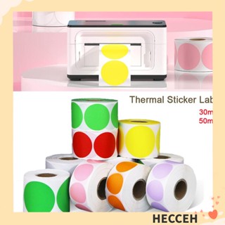 Hecceh สติกเกอร์ความร้อน ทรงกลม มีกาวในตัว ลายโลโก้ สําหรับทําป้ายชื่อ DIY