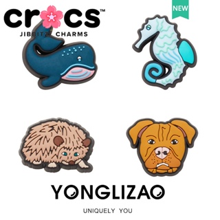 Jibbitz crocs หัวเข็มขัด รูปการ์ตูนสัตว์ ปลาวาฬ ม้าน้ํา น่ารัก อุปกรณ์เสริม สําหรับตกแต่งรองเท้า