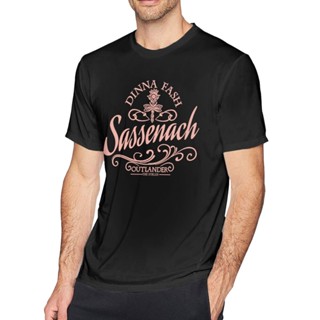 เสื้อยืดคอกลม ผ้าฝ้าย พิมพ์ลาย Popfunk Outlander Dinna Fash Sassenach สําหรับวันเกิด