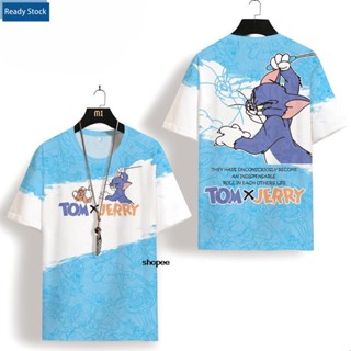 【พร้อมส่ง】เสื้อยืดแขนสั้น พิมพ์ลายการ์ตูน TOM AND JERRY แบบแห้งเร็ว แฟชั่นฤดูร้อน สําหรับผู้ชาย และคู่รัก