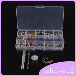 [szlinyou2] กระดุมหมุด พลอยเทียม 240 มม. พร้อมเครื่องมือ สําหรับเครื่องหนัง DIY