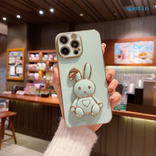 [AY] เคสโทรศัพท์มือถือ ป้องกันเต็มเครื่อง ลายกระต่าย พร้อมขาตั้ง สําหรับ iPhone14 Pro Max