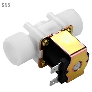 SN5 DC 12V DN20 G3/4" วาล์วแม่เหล็กไฟฟ้าพลาสติกปกติปิดสวิตช์น้ำเข้า