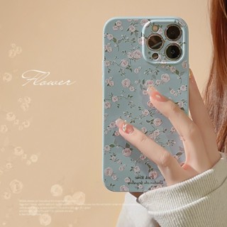 เคสโทรศัพท์มือถือ ซิลิโคนนิ่ม กันกระแทก ลายดอกไม้ สไตล์วินเทจ สําหรับ iPhone 14 plus 13 12 11 pro max