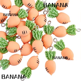 Banana1 จี้เรซิ่น รูปกระต่าย แครอท ส้ม ผัก สีเขียว DIY 30 ชิ้น