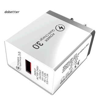 &lt;Dobetter&gt; อะแดปเตอร์ชาร์จโทรศัพท์มือถือ USB 18W QC30 แบบพกพา ชาร์จเร็ว