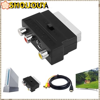 Shououy อะแดปเตอร์ HDMI เป็น 3RCA ความละเอียดสูง HDTV HDMI เป็น SCRT