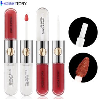 HUDA STORY ลิปกลอสสองหัวให้ความชุ่มชื้นไม่ติดสีลิปสติก Matte Waterproof Lip Tint KDURANT