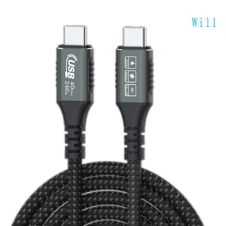 Will สายชาร์จเร็ว 240W Type-C เป็น USB-C USB4 0 5A 48V 0 5 ม. 1 ม. 1 5 ม.