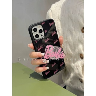 เคสโทรศัพท์มือถือ กันกระแทก ลายบาร์บี้ ภาษาอังกฤษ สีชมพู สําหรับ Iphone 14promax 13 11 14pro 13pro 14