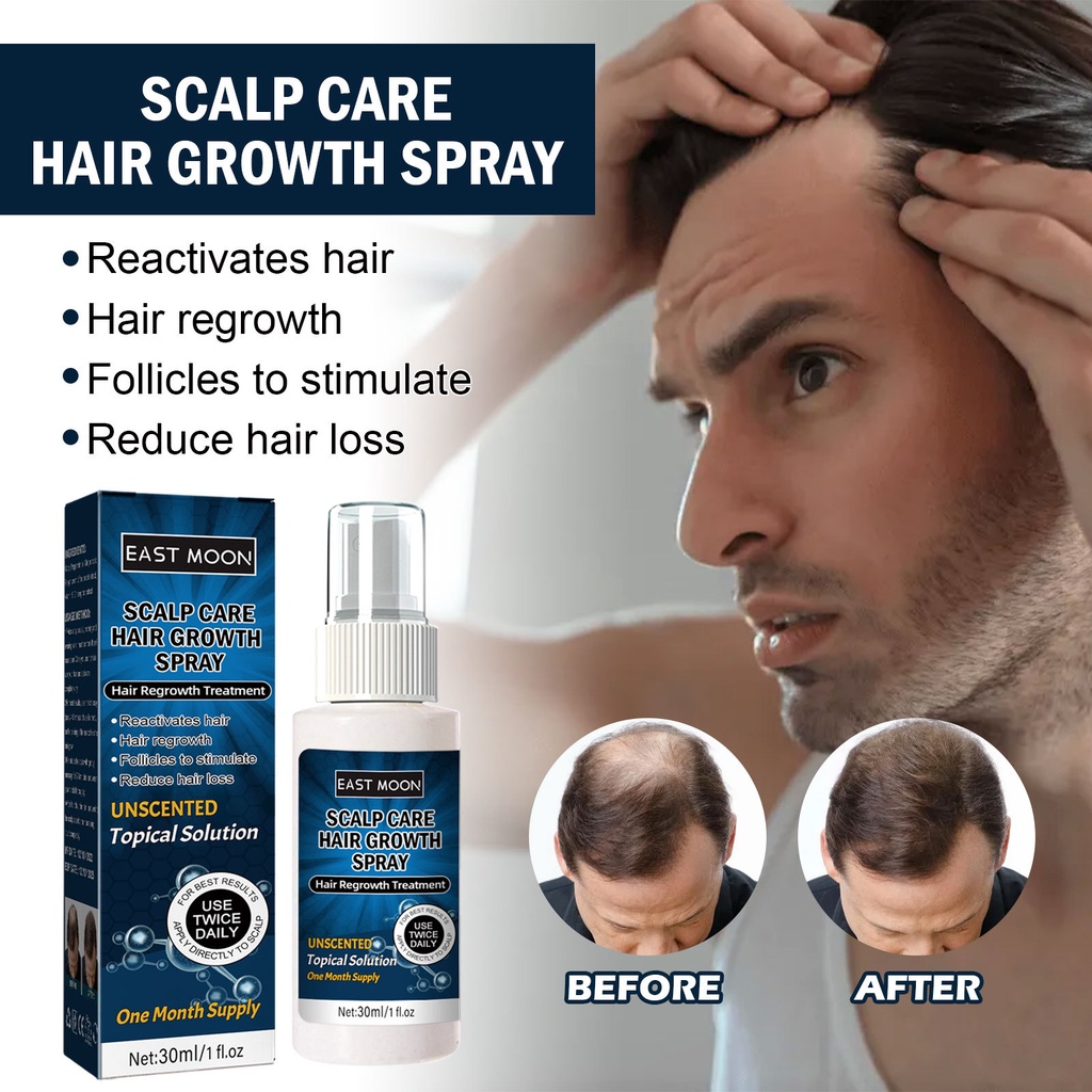 Spot second hair# East moon Men's hair growth spray hairline anti-thick growth dense hair fixed hair care solution 8cc
