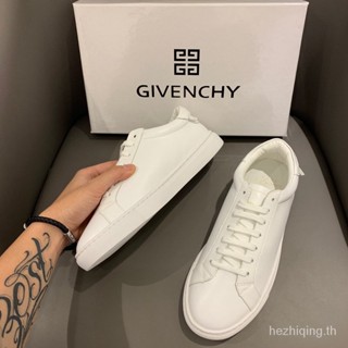 Givenchy รองเท้าผ้าใบ หนังแกะ สีขาว แบบผูกเชือก แฟชั่นคู่รัก GZHI