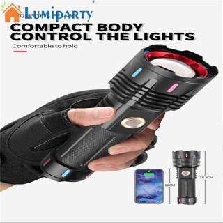 Lumiparty ไฟฉาย Led 30w 5 ระดับ 30w ซูมได้ สว่างมาก Type-c ชาร์จ Usb