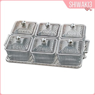 [Shiwaki3] ถาดเสิร์ฟผลไม้ 6 ช่อง ถอดออกได้ สําหรับขนมขบเคี้ยว