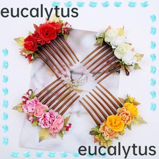 Eucalytus1 หวีผม ดอกไม้ ส่องแสง เครื่องประดับผมเจ้าสาว คริสตัล