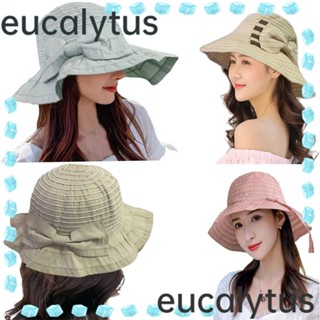 Eucalytus1 หมวกบักเก็ตแฟชั่น ป้องกันรังสียูวี หรูหรา โบสถ์โบสถ์ โบสถ์ โบสถ์ หมวกโคลช หมวกคลุมศีรษะ หมวกชายหาด ฤดูร้อน