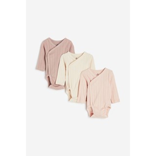 H&amp;M  Boy 3-pack ribbed wrapover bodysuits 1091435_2