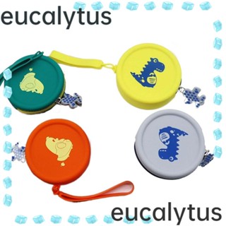 Eucalytus1 กระเป๋าสตางค์ ทรงกลม สําหรับใส่บัตร เครื่องสําอาง ลิปสติก