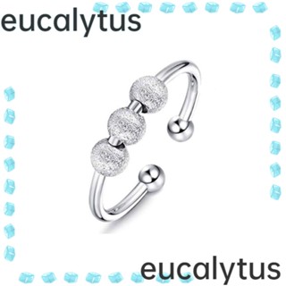 Eucalytus1 แหวนลูกปัดทราย สเตนเลส หมุนได้ ป้องกันความวิตกกังวล