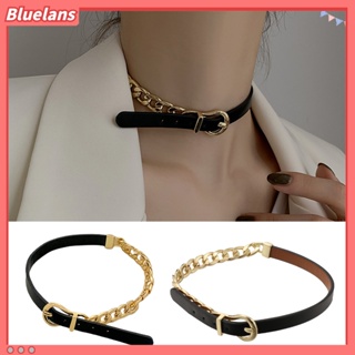 【 Bluelans 】สร้อยคอโชคเกอร์ โชคเกอร์ หนังเทียม หัวเข็มขัดปรับได้ สไตล์พังก์ ฮิปฮอป ของขวัญ เครื่องประดับแฟชั่น สําหรับผู้หญิง