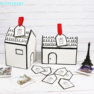 Ulove1bsby กล่องของขวัญ รูปบ้าน สําหรับใส่คุกกี้ เค้ก ลูกอม งานแต่งงาน วันเกิด