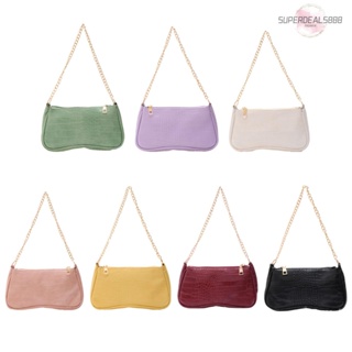 [SuperDeals888.th] กระเป๋าช้อปปิ้ง หนัง PU มีซิป สีพื้น แฟชั่นสําหรับผู้หญิง