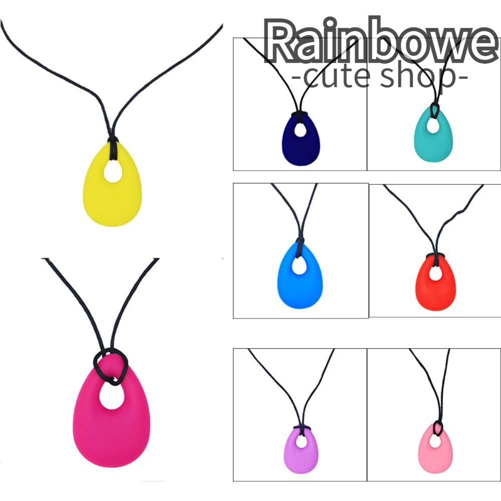 RAINBOW Baby Chewy สร้อยคอซิลิโคนทารกกัดของเล่นสําหรับทารกแรกเกิด Anti ออทิสติก ADHD