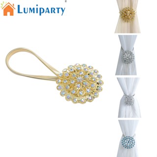 Lumiparty สายรัดผ้าม่าน แบบแม่เหล็ก ประดับคริสตัล สําหรับบ้าน ออฟฟิศ หน้าต่าง 2 แพ็ค