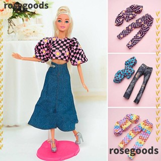 Rosegoods1 เสื้อฮู้ดดี้ กางเกงยีนส์ ลายดอกไม้ 1/6 BJD แฟชั่น อุปกรณ์เสริม สําหรับตุ๊กตา