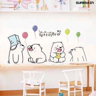 (super) สติกเกอร์ติดผนัง มีกาวในตัว ลายน่ารัก ลอกออกได้ สําหรับตกแต่งบ้าน