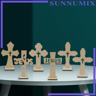 [Sunnimix] ไม้กางเขน แบบไม้กางเขน ไม่สําเร็จรูป สําหรับประดับตกแต่ง 6 ชิ้น