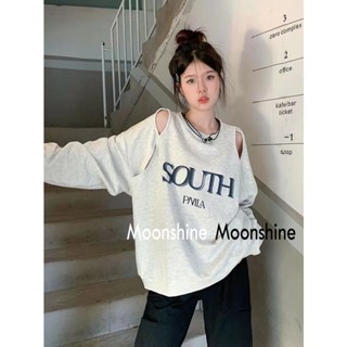 Moon  เสื้อกันหนาว เสื้อคลุม ย้อนยุคในอเมริกา oversize 2023 NEW AG081019 ทันสมัย Trendy Beautiful ทันสมัย A28J15I 36Z230909