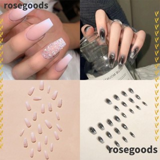 Rosegoods1 เล็บปลอม หัวเหลี่ยม DIY สําหรับตกแต่งเล็บ