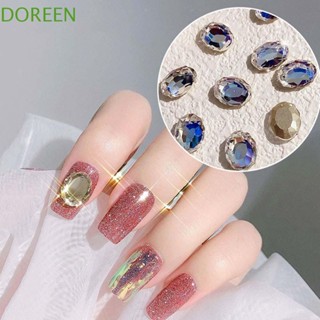 Doreen DIY เล็บตกแต่งเสน่ห์ 10 ชิ้น เพชรแก้ว อัญมณี รูปไข่ เล็บ พลอยเทียม