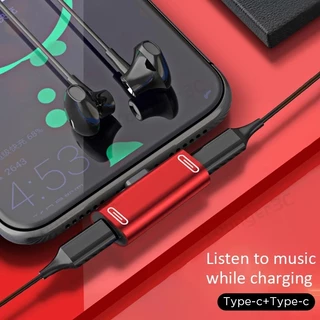 2 In 1 อะแดปเตอร์แปลงสายชาร์จหูฟัง Type C เป็น 3.5 มม.