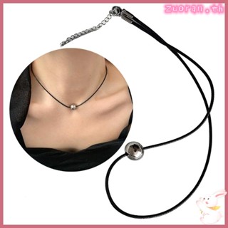 Zuo เครื่องประดับ โซ่โลหะ ทรงกลม สไตล์มินิมอล สําหรับงานวันเกิด