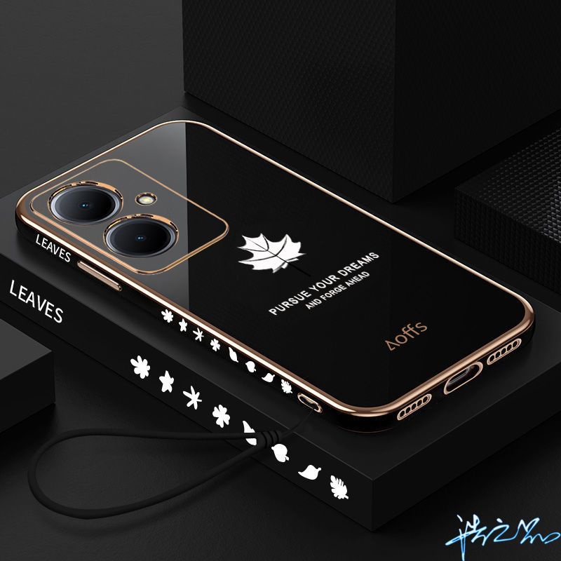 เคสโทรศัพท์มือถือ ชุบตรง 6D พร้อมสายคล้อง สําหรับ Realme C55 C53 case C30 C30S C33 C31 C35 Realme 10 11 Pro + 9 9 Pro 8 8 Pro 9i