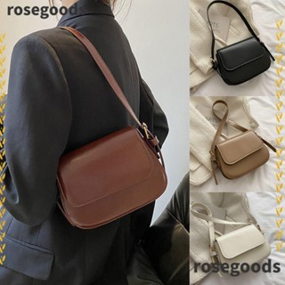 Rosegoods1 กระเป๋าสะพายไหล่ สะพายข้าง หนัง PU สีพื้น สําหรับผู้หญิง