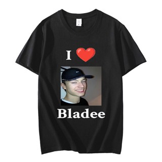 เสื้อยืดลําลอง แขนสั้น พิมพ์ลายกราฟฟิค I Heart Bladee สไตล์ฮิปฮอป ฮาราจูกุ สตรีท สําหรับผู้ชาย