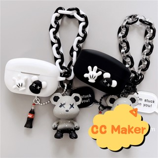 For Sony WF-1000XM5 Case Cartoon Bear Keychain Pendant Sony WF-1000XM5 Silicone Soft Case Shockproof Case Protective Case Sony LinkBuds S / Sony WF-1000XM4 Cover Soft Case Cute Hand Strap Pendant